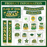 Graduation Decorations 2026 Green and Gold Graduation Party Decor Set