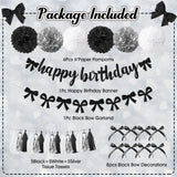 Black Bow Birthday Party Decorations, Coquette Bow Black and White