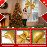 Simgoing 4 Pcs 39 Inch Jumbo Christmas Gold Bow Balloons Giant Bow