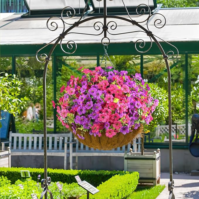 AmyHomie 16 Bundles Artificial Flowers for Outdoor Outside Spring