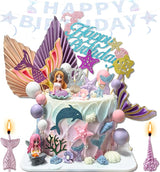 Mermaid Cake Topper for Girls Includes mermaid tail candle and 31