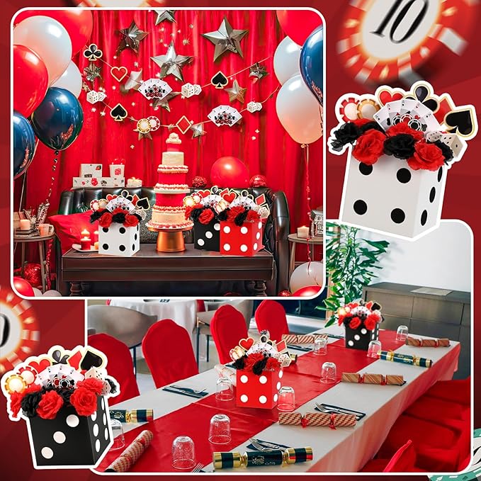 4 Sets Casino Party Decorations Poker Theme Table Centerpieces Party