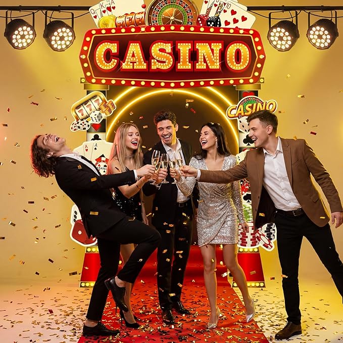 10 Pcs Casino Theme Party Decorations Casinos Night Porch Sign