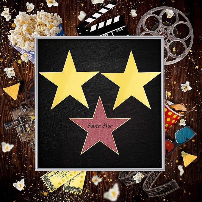 24 Pieces Movie Star Cutouts Star Cardboard Movie Night Star Paper