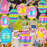 20 PCS Easter Egg Balloons Happy Easter Foil Balloons Egg Mylar