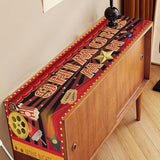 Movie Night Table Runner, Rustic Film Movie Theme Popcorn Tape Now