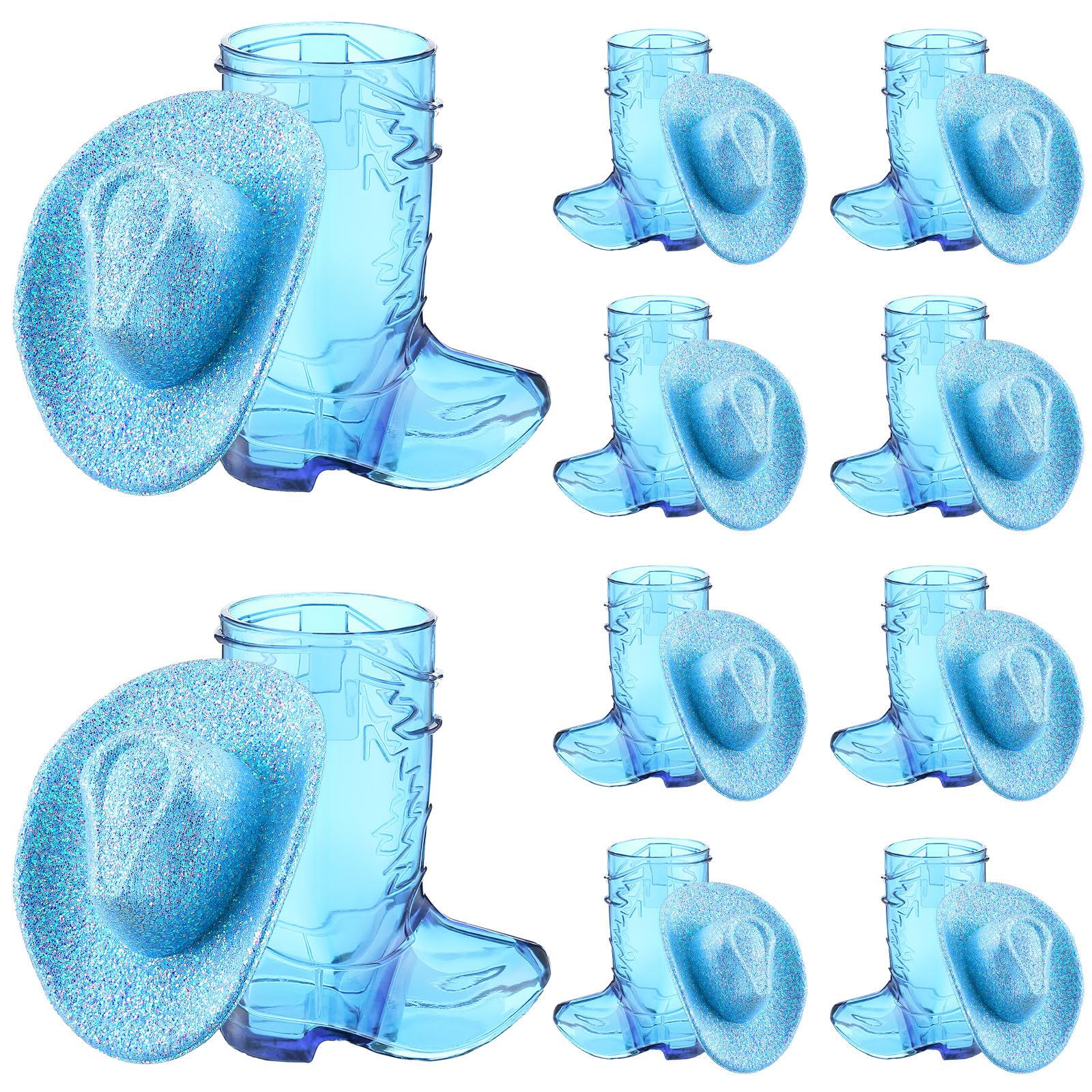 Vesici 20 Pcs Mini Cowgirl Hats Western Tiny Blue Boots Cowboy Shot
