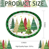 50Pcs Christmas Tree Oval Plates 10 x12 Large Christmas Tree Heavy