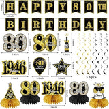 80th Birthday Decorations for Men Women 21pcs the Year 1946 Banner