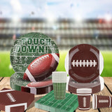 Football Party Supplies Set for 24 Disposable Paper Plates and
