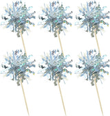 Gyufise 30Pcs Foil Firework Cupcake Toppers Sparkle Tinsel Cake #19