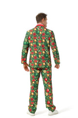 Men's Christmas Party Suit Funny Costume Novelty Xmas Jacket Trousers