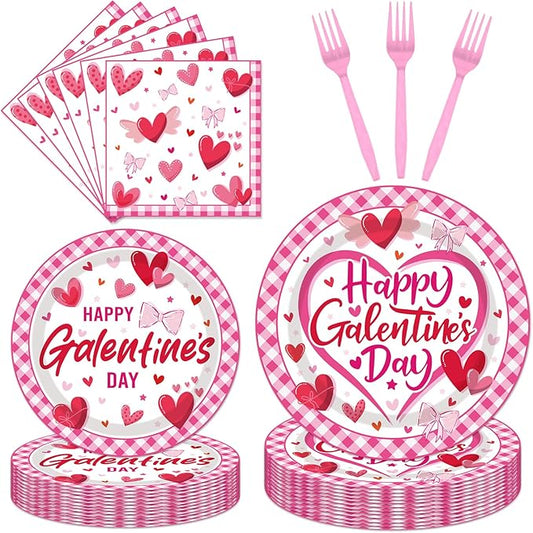 96PCS Galentine's Day Plates and Napkins Party Supplies Galentine's