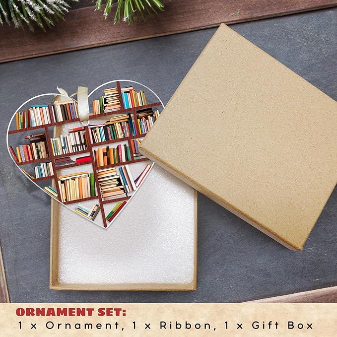 Book Ornaments for Christmas Tree - Book Lovers Gifts for Women -