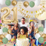21st Birthday Decorations for Him Her Happy Banner With Cake Topper