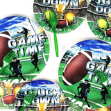 96 Pcs Football Party Paper Plate and Napkins Supplies Disposable