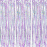 Voircoloria Iridescent Party Backdrop 3Packs, Transparent Tinsel Foil