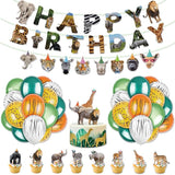 56Pieces Safari Animals Birthday Party Decorations Include Animals
