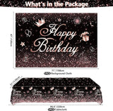 211 PCS Black and Rose Gold Party Decoration Rose Gold & Black Party
