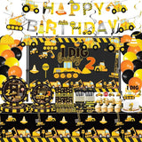 162 Pcs Construction 2nd Birthday Party Supplies Dump Truck Two