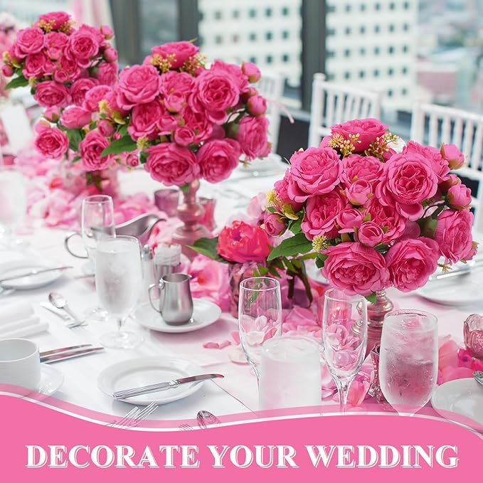 8 Bundles Artificial Peonies Flowers Boho Faux Flowers Arrangements #5