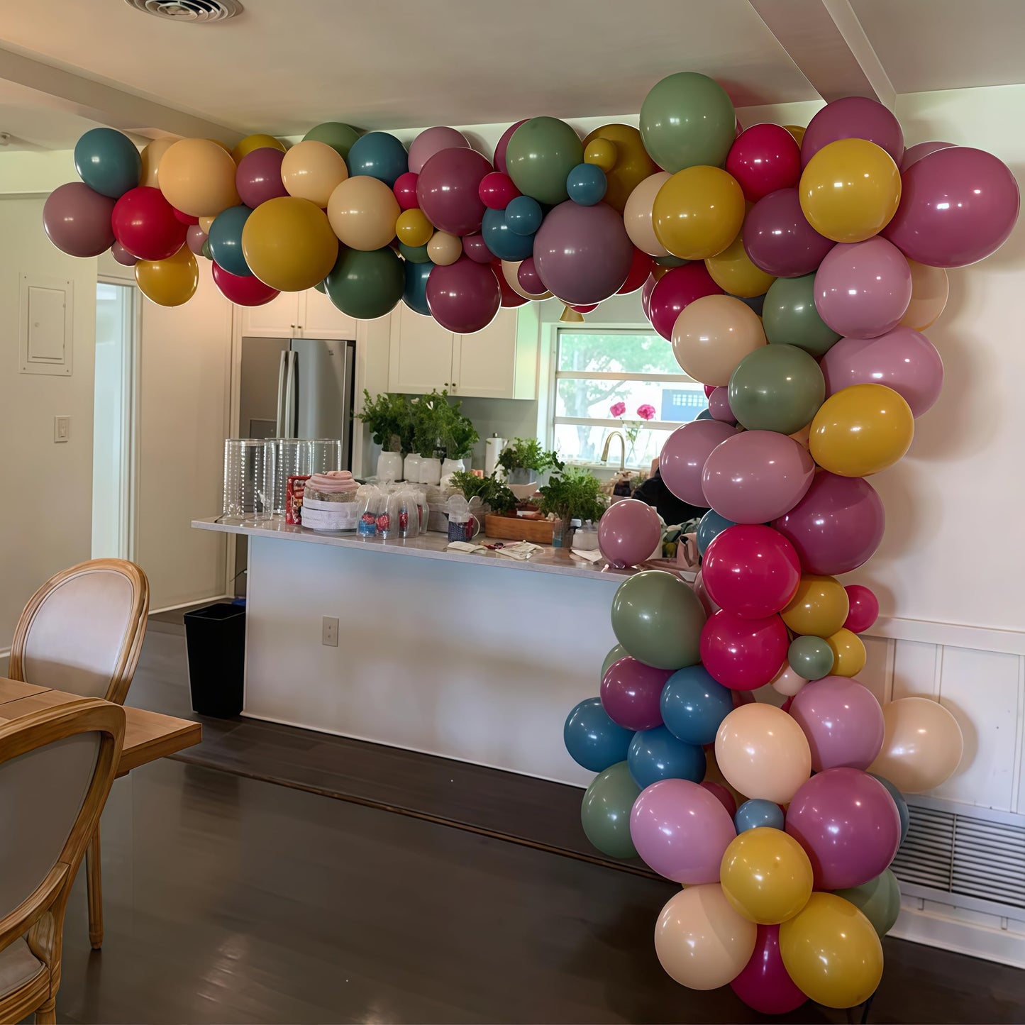 Boho Rainbow Balloons Retro Colorful Floral Balloon Assorted Colors