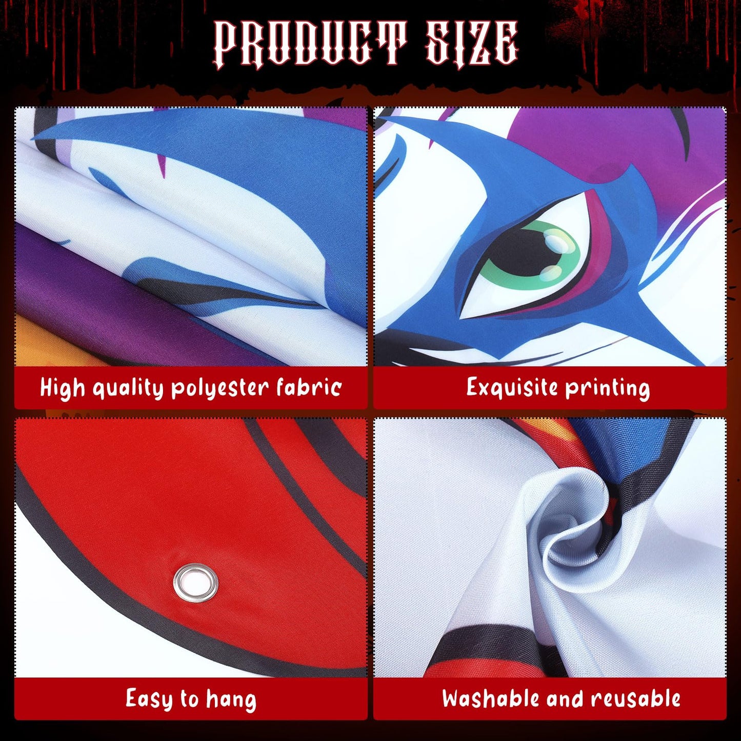 Tiamon Halloween Clown Door Banners Creepy Carnival Decorations Scary