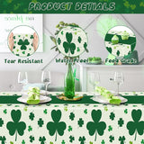 6 Pack St Patricks Day Tablecloth, 108" X 54" Disposable Shamrock