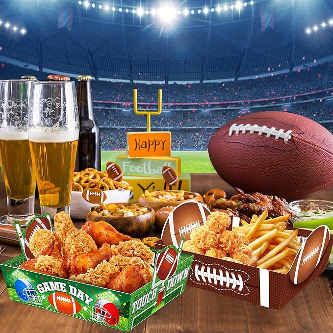 Super Football Party Decorations 2026 50 Pcs Tailgate Snack Plates