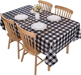 Kesfey 3 Packs Black Gingham Tablecloths 54 x 108 inch Black and