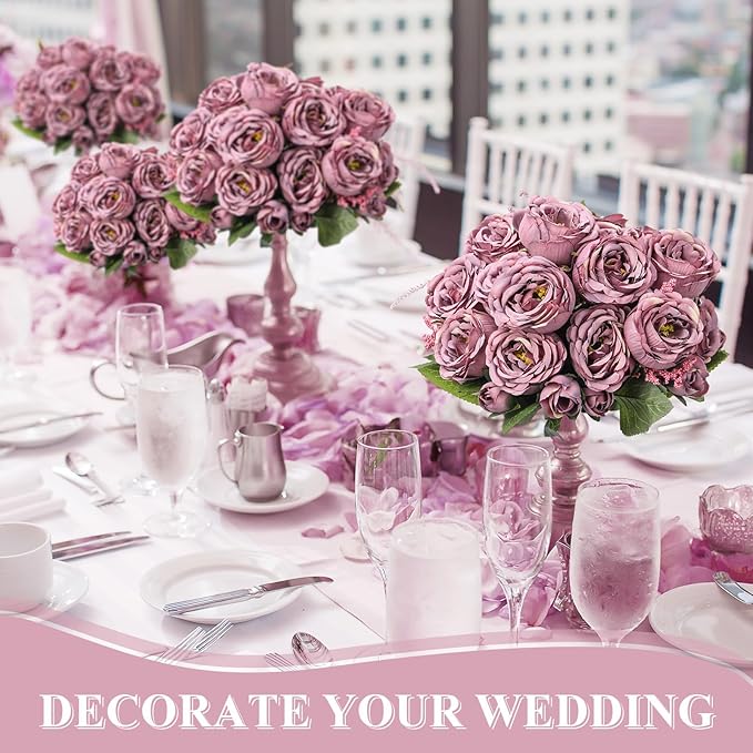 8 Bundles Artificial Peonies Flowers Boho Faux Flowers Arrangements #7