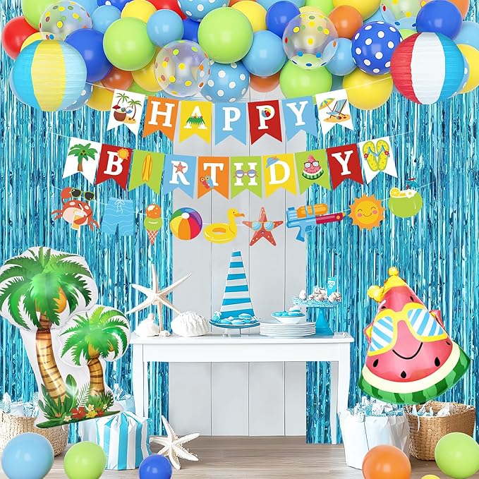 Summer Pool Beach Party Decorations, Splash Birthday Bash Party