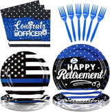 96Pcs Police Retirement Party decorations Congrats Officer Plates