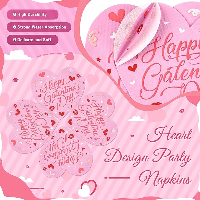109PCS Happy Galentine's Day Party Supplies Pink Love Heart