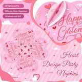 109PCS Happy Galentine's Day Party Supplies Pink Love Heart