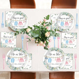 96Pcs Greenery Gender Reveal Party Decorations for Boy or Girl Baby
