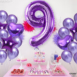 KatchOn, Giant Purple Number 9 Balloon - 40 Inch | Foil 9 Birthday