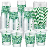 50 Pack Hawaiian Luau Party Decorations Cups with Straws Tropical