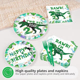 96PCS Dinosaur 2nd Happy Birthday Party Supplies 2nd Dinosaur Plates