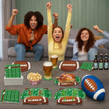 100 Pcs Football Party Supplies Set Serves 25 Disposable Football