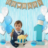 BRAVESHINE Fringe Curtains Backdrop - 2Pcs Pastel Blue Party