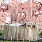 263 Pcs Rose Gold Birthday Decorations for Women All Ages Party