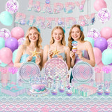 Mermaid Birthday Decorations 147Pcs Mermaid Party Supplies Serves 24