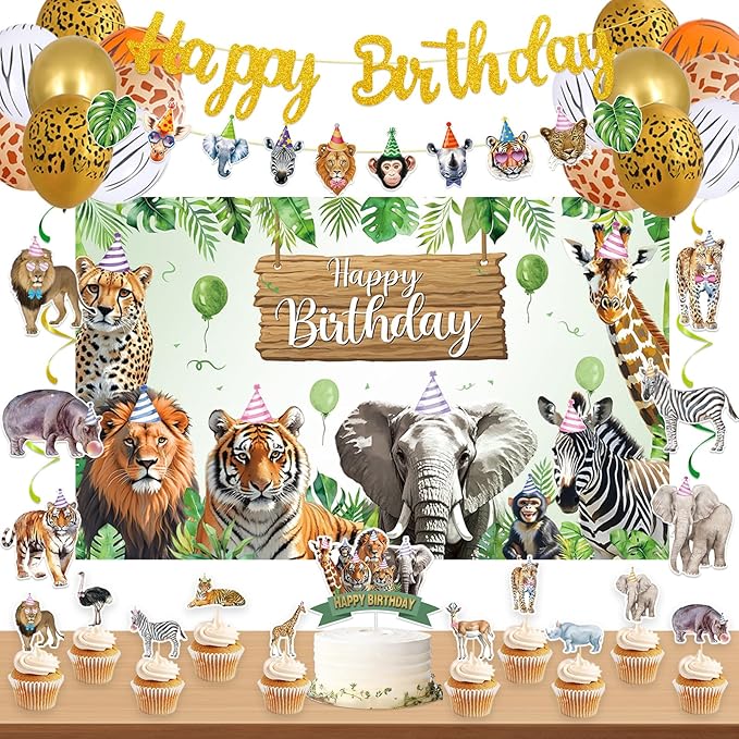 Safari Animals Birthday Party Decorations Jungle Wild Animals Happy