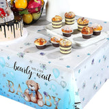 Tegeme 6 Pack Bear Baby Shower Tablecloth Plastic Bear Table Cover We