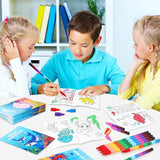 24 Under the Sea Mini Coloring Books Kids with 24 Stacking Crayons