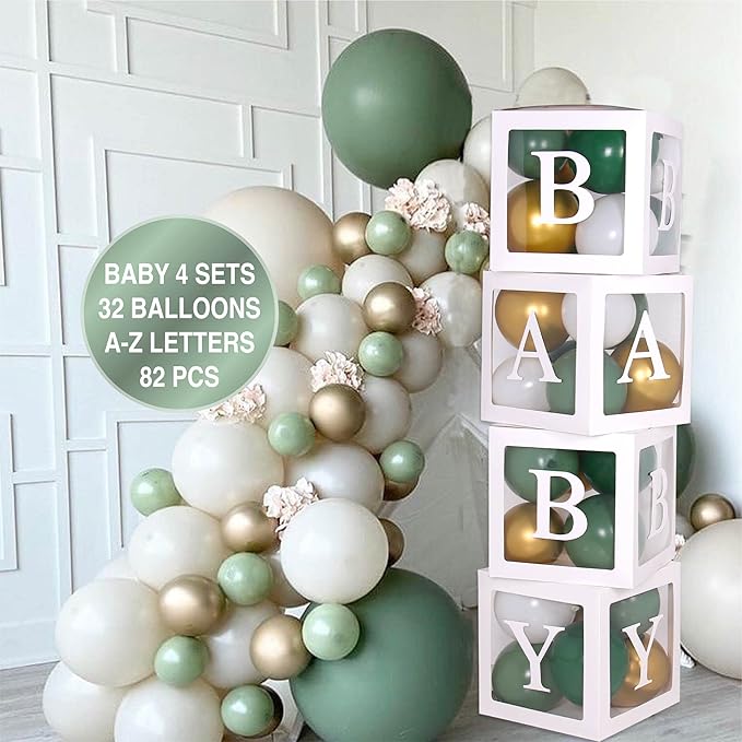 82 PCS Baby Shower Decorations for Boy Or Girl Kit Transparent Baby