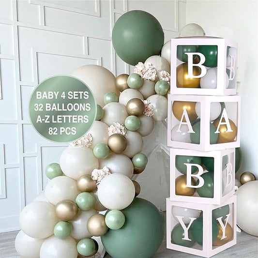 82 PCS Baby Shower Decorations for Boy Or Girl Kit Transparent Baby