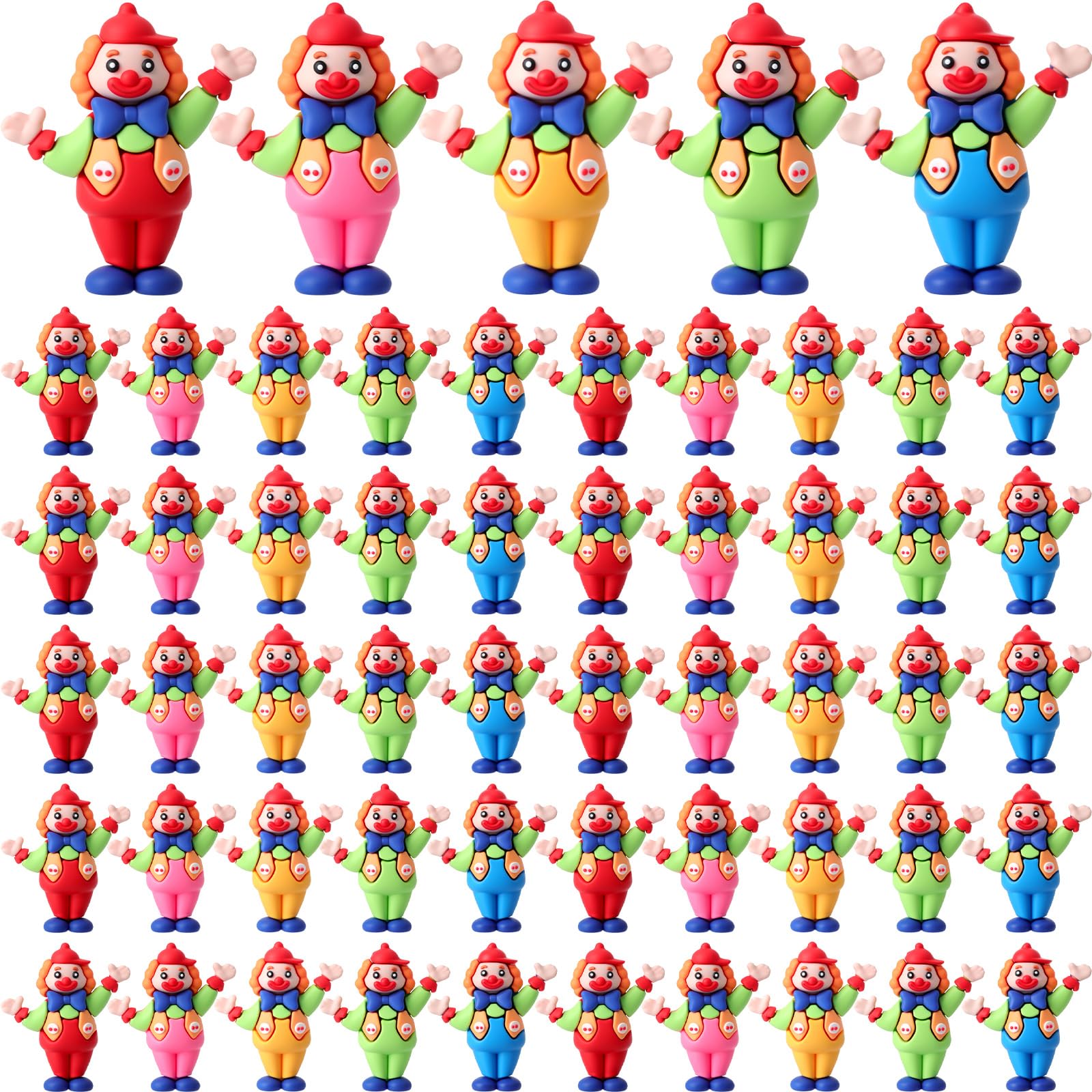 Soulchen 50 Pcs Tiny Clown Figurines Clown Figurines Statues Funny