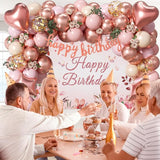 Rose Gold Birthday Decorations Rose Gold Pink Nude Balloons Happy
